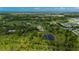 Aerial view displaying the property with a home, pond, and generous acreage within a defined border at 10810 Wheeler Pl, Punta Gorda, FL 33950