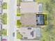 Aerial view shows the home and its private screened-in pool and backyard area in a well manicured lot at 11105 Balfour E St, Venice, FL 34293