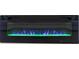 Close up of an electric fireplace with modern lighting effects and multi-colored decorative stones at 19505 Quesada Ave # Vv201, Port Charlotte, FL 33948