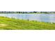 Beautiful grassy lawn that slopes down to the water with lush reeds and foliage at 26310 Rampart Blvd # 504, Punta Gorda, FL 33983