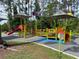 Colorful playground equipment including ramps, slides, and play structures, designed for inclusive and accessible fun at 3512 Nekoosa St, North Port, FL 34287