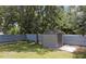 View of backyard shed providing extra storage at 6341 Opa Locka Ln, North Port, FL 34291