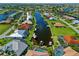 Scenic aerial of waterfront homes with boats docked along a canal at 1323 Mineo Dr, Punta Gorda, FL 33950