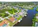 Waterfront houses with pools and private docks dotting the canals in a residential area at 4123 Rock Creek Dr, Port Charlotte, FL 33948