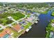 Breathtaking aerial view of waterfront properties along winding canals, showcasing their serene waterfront living at 4123 Rock Creek Dr, Port Charlotte, FL 33948