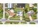 Aerial view of the home and property showing the pool, waterway access and location in a residential community at 4244 Harbor Blvd, Port Charlotte, FL 33952