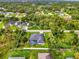 The home's location, backyard pool, and overall property boundaries are evident in this aerial view at 6444 Alhambra Ave, North Port, FL 34291