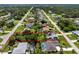 This is a beautiful, elevated view of the single-Gathering home with a pool and a large lot outlined in red at 18147 Brazil Ave, Port Charlotte, FL 33948