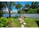 Backyard fire pit with colorful Adirondack chairs surrounded by a well-maintained lawn at 3824 Dominic St, North Port, FL 34288