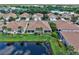Backyard view of single-Gathering homes with screened-in patios backing up to a tranquil pond at 4180 Lenox Blvd, Venice, FL 34293