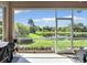 Screened patio with a view of the pond and greenery at 4180 Lenox Blvd, Venice, FL 34293