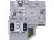 Detailed floor plan showcasing the layout of this home's bedrooms, kitchen, and lanai at 44 Sunflower Dr, Placida, FL 33946