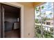 This balcony offers a glimpse of the community pool and recreation area at 8098 Moonstone Dr # 17-203, Sarasota, FL 34233