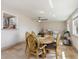 Dining room with a view to the kitchen, showcasing the seamless flow of the home at 123 Annapolis Ln, Rotonda West, FL 33947