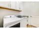 Well-equipped laundry room boasts modern appliances, ample storage cabinets, and sleek countertops for convenience at 14684 Cherry Blossom Way, Punta Gorda, FL 33955