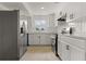 Modern kitchen featuring stainless steel appliances, white cabinets, and tile backsplash at 161 Danforth Dr, Punta Gorda, FL 33980