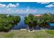 Backyard waterfront view with direct water access, lush greenery, and tranquil atmosphere at 161 Danforth Dr, Punta Gorda, FL 33980
