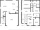 Detailed first and second floor floor plan showcasing the layout with room dimensions at 17032 Yellow Pine St, Wimauma, FL 33598