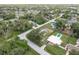 Panoramic aerial view of property surrounded by established trees and neighborhood amenities at 20409 Emerald Ave, Port Charlotte, FL 33952