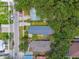 Overhead view of the property nestled in a verdant neighborhood with tree-lined streets at 2626 E 38Th Ave, Tampa, FL 33610