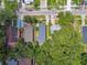 A high-angle view of a residential area featuring tree-lined streets and well-kept houses at 2626 E 38Th Ave, Tampa, FL 33610