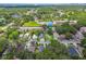 An aerial shot of neighborhood with large trees, single-Gathering homes, and a green space at 2626 E 38Th Ave, Tampa, FL 33610