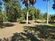 Open land and grassy backyard featuring mature trees, partial fencing and plenty of shade at 6594 Buckboard St, North Port, FL 34291