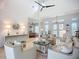 Spacious and bright living room with an open floor plan, modern decor, and high ceilings at 119 Creek Se Dr, Port Charlotte, FL 33952