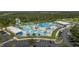 Aerial view of an amazing water park with pools, slides, and Gathering fun at 1865 Rival Ter, North Port, FL 34286