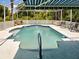 The backyard swimming pool has a screened-in patio for relaxing outside at 2969 Wells Ave, North Port, FL 34286