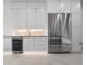 Modern kitchen design with stainless steel appliances, including a wine cooler and a large refrigerator at 245 Lido Dr, Punta Gorda, FL 33950