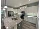 Modern kitchen featuring granite countertops and white cabinets at 124 Hercules Dr, Rotonda West, FL 33947