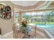 Breakfast nook with pool view and large windows at 8074 Wiltshire Dr, Port Charlotte, FL 33981
