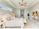 Main bedroom with a neutral color scheme and private access to the pool at 777 Boundary Blvd, Rotonda West, FL 33947