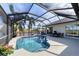 Relaxing screened pool and patio area with seating at 15390 Ancel Cir, Port Charlotte, FL 33981