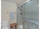 Shower stall with glass enclosure and tiled walls at 175 Kings Hwy # 1014, Punta Gorda, FL 33983