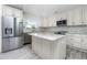 Modern kitchen with white cabinets, stainless steel appliances, and an island at 8099 Walbert St, Port Charlotte, FL 33981