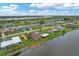 Aerial view of canal front home with a private pool and spacious backyard at 76 Caddy Rd, Rotonda West, FL 33947