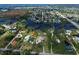 Aerial view showing home, lot, and surrounding area at 110 S Oxford Dr, Englewood, FL 34223