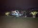 Night view of a waterfront property featuring a private dock with string lights at 9194 Impala Cir, Port Charlotte, FL 33981