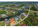 Aerial view of waterfront home in a residential community at 8250 Arlewood Cir, Port Charlotte, FL 33981