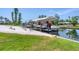 Covered boat slips at the waterfront property at 245 Spaniards Rd, Placida, FL 33946