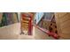 View of a unique staircase with eclectic wall decor at 14234 River Beach Dr, Port Charlotte, FL 33953