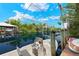 Covered boat slips and a small motorboat at 51 Palm Dr, Placida, FL 33946