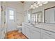 Bathroom with single vanity, shower/tub combo at 51 Palm Dr, Placida, FL 33946