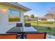 Relaxing patio with seating area and view of backyard at 285 Mark Twain Ln, Rotonda West, FL 33947