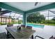 Relaxing screened pool area with patio furniture at 12112 Helios Ave, Port Charlotte, FL 33981