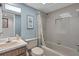 Clean bathroom with tub shower combination at 235 Rotonda Blvd W # C203, Rotonda West, FL 33947