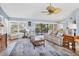 Bright living room with large windows, stylish furnishings, and access to the outdoor patio at 2516 Dixon Ter, Port Charlotte, FL 33981