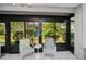 Relaxing screened patio with two comfy chairs and view of backyard at 139 Jose Gaspar Dr # 139, Englewood, FL 34223
